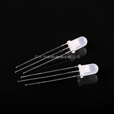 巨弘光电F5圆头高亮度红绿双色雾状共阴长脚LED直插灯珠