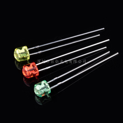 F5 无边草帽无极性长脚灯珠 高亮按钮开关专用 LED 灯珠