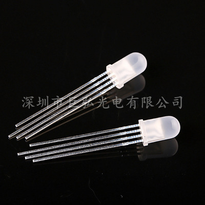 F5 RGB 全彩發(fā)光二極管 三腳插件 5mm 三色 LED 燈珠 源頭工廠直供