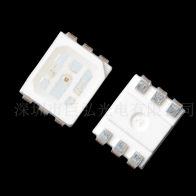 3528 六腳 RGB 全彩 LED 燈珠 氛圍燈條燈帶專用貼片光源 三色高亮發(fā)光二極管